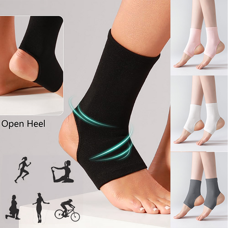 New Compression Ankle Socks Breathable Moisture Wicking Yoga Socks Elastic Achilles Tendon Brace Latin Socks Exercise Ankle Pads