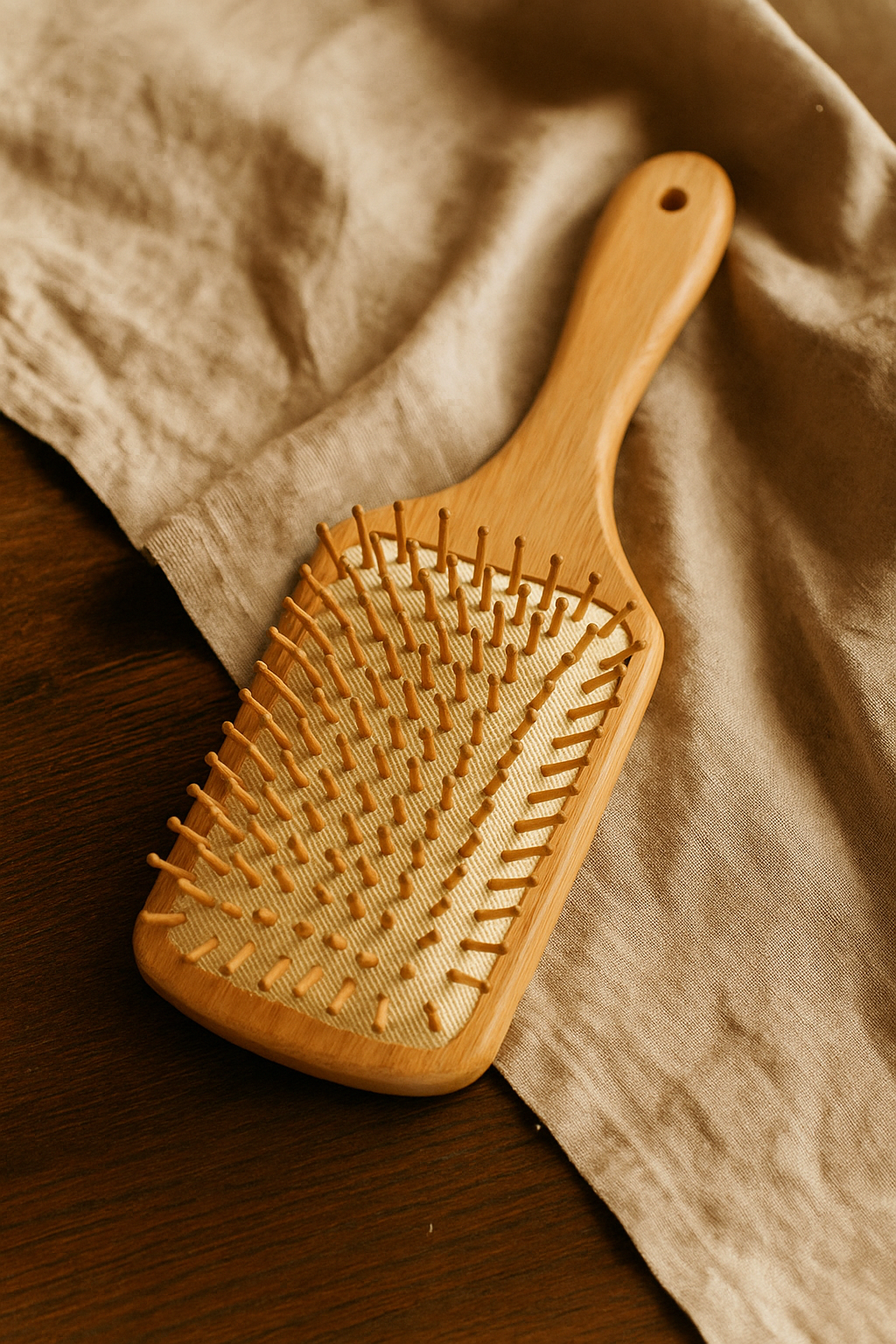 Bamboo Hair Brush - Anti-Static Wooden Detangling Comb