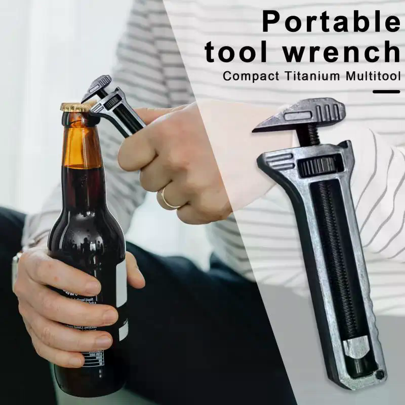 Multifunctional Mini Wrench Pocket Portable Multitool Tools For Outdoor Camping Compact Titanium Alloy Bottle Opener