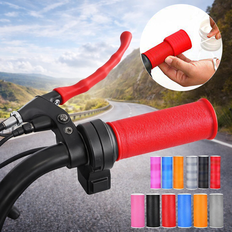SEAMETAL 2/4PCS Universal Motorcycle Handlebar Grips Anti-skid Silicone Bicycle Brake Lever Protectors Kits for MTB Bike Cycling
