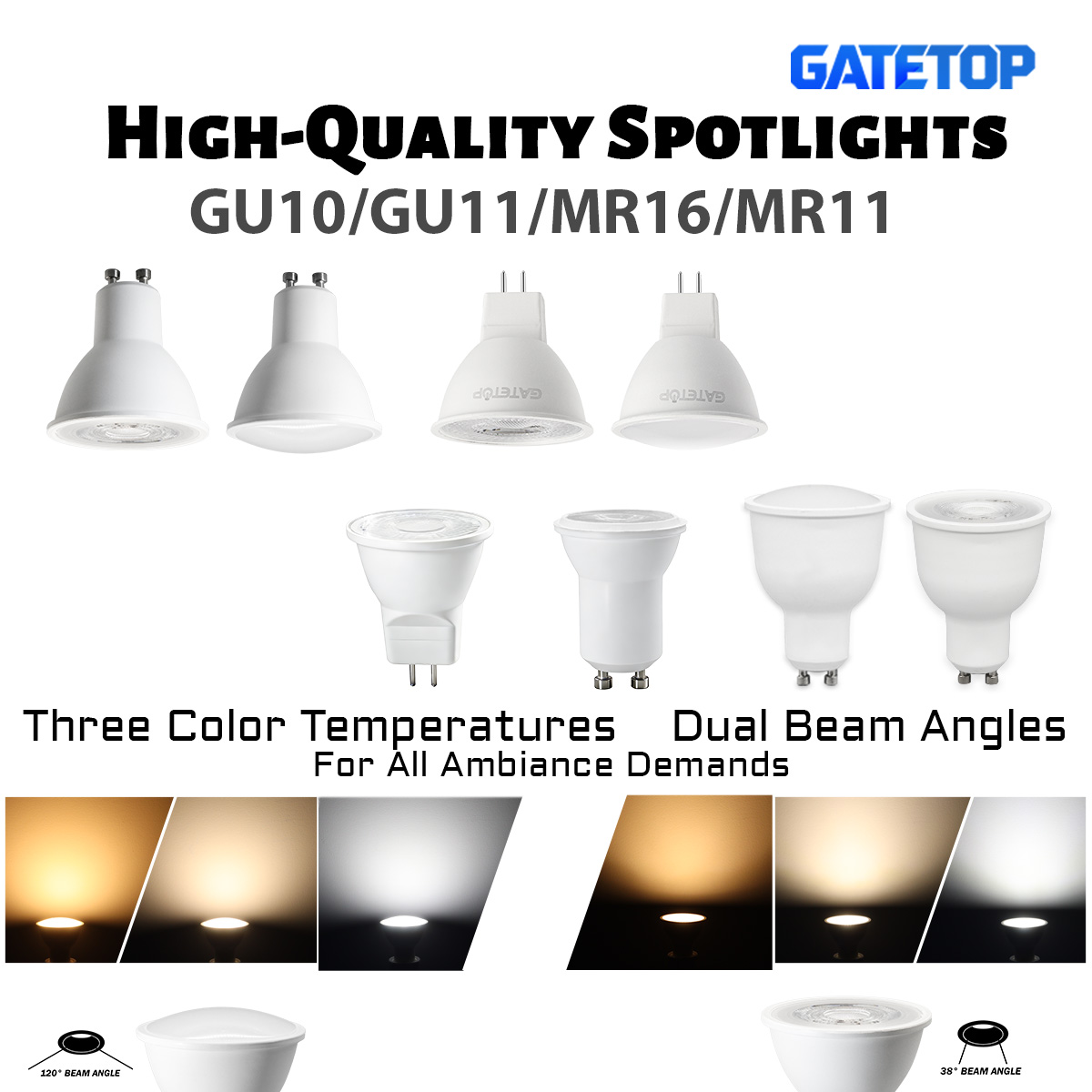 4Pack MR11 GU11 LED Spot Light Bulb 35mm Diameter AC 220V 3W MR11 GU4 GU10 GU5.3 Lamp Bright Mini COB LED Spotlight Lamp