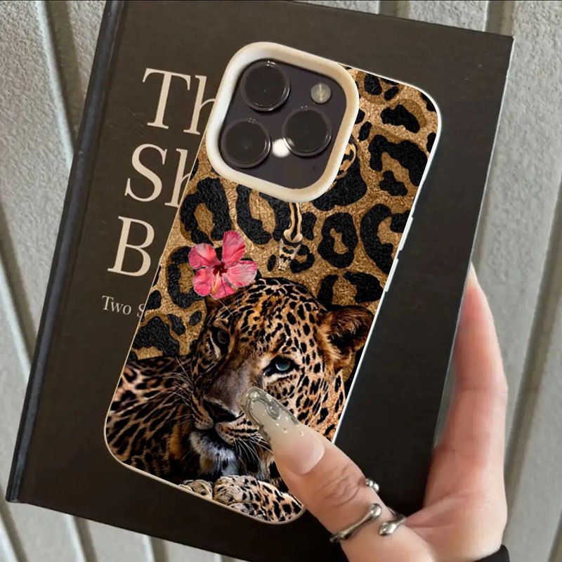 Leopard Print Phone Case For iPhone 16 Pro 11 XR 13 15 12 14 17 Pro Max 13 12 Mini Shockproof Matte Cover Soft Case