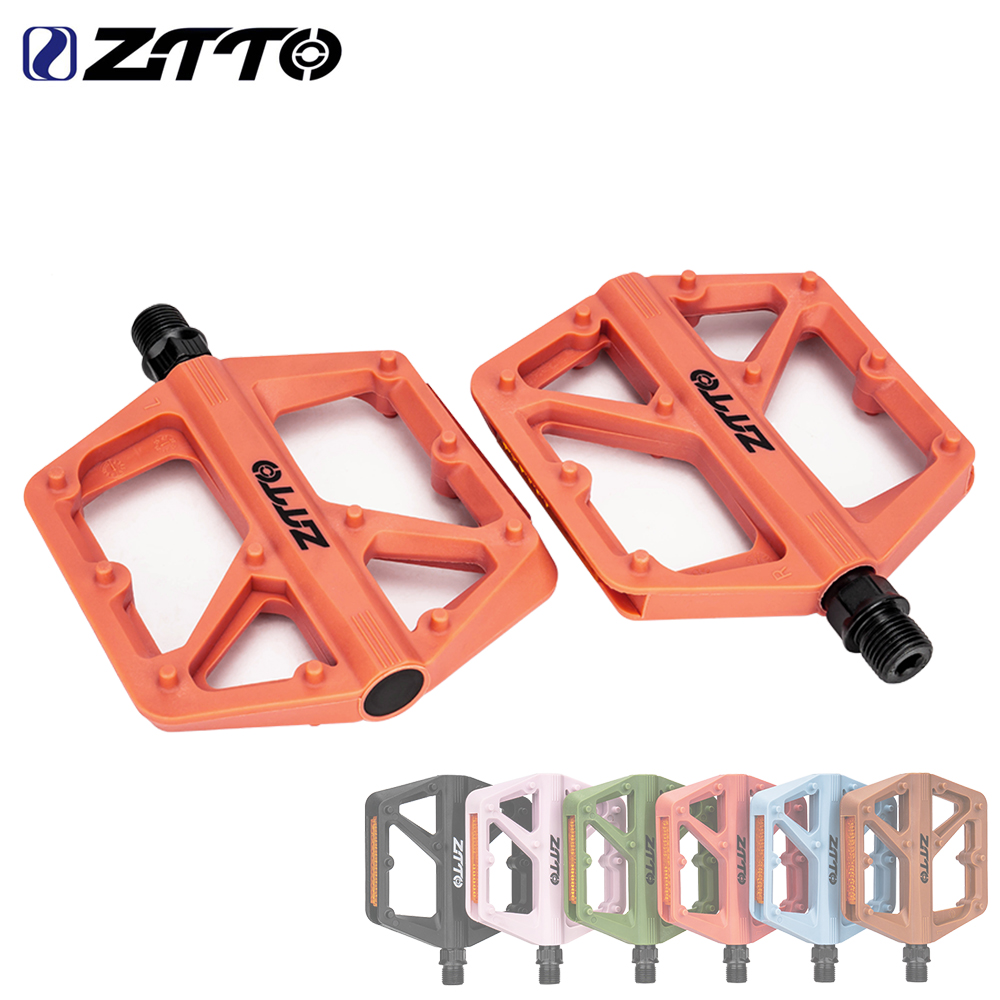 ZTTO Economic MTB Flat Bike Pedal Double DU Bushing AM Enduro Road Bicycle Pedal 9/16 Thread Soft Riding For Gravel