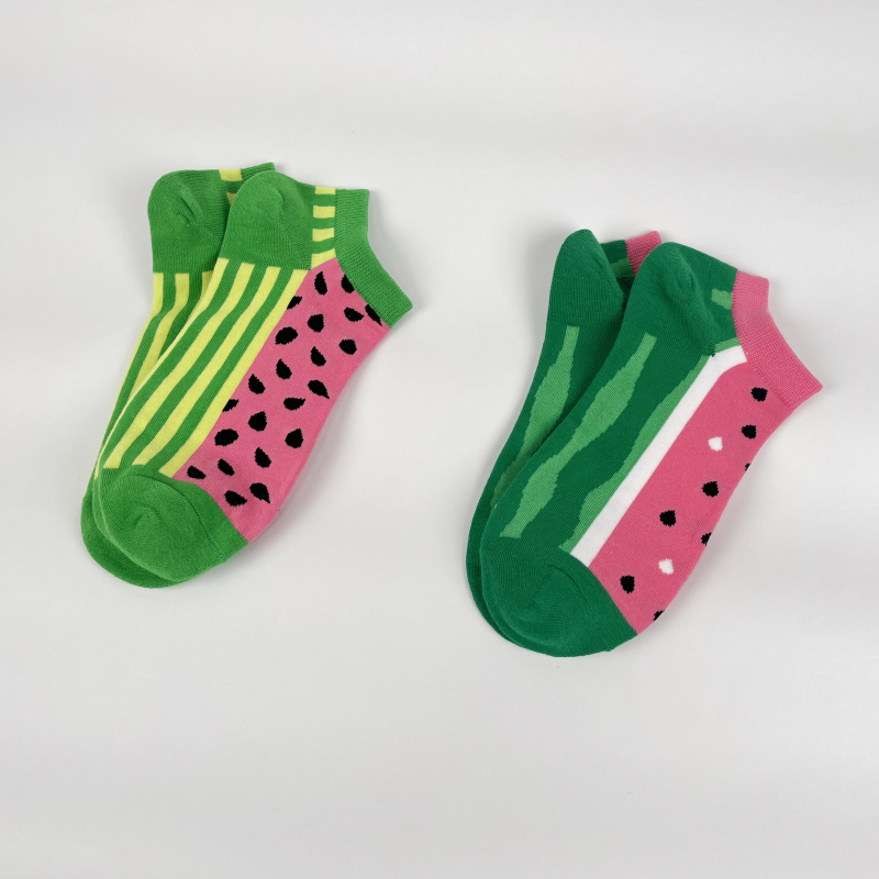 1 Pair Stylish On-Trend Style Vibrant Watermelon Socks - Adorable and Fashionable Design, Low-Cut Ankle Length Comfort, Soft