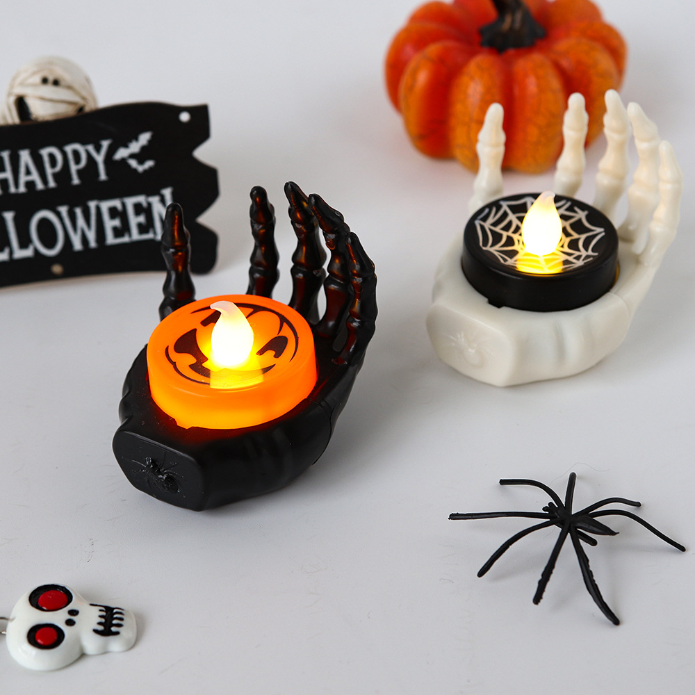 Candle Lamp LED Palm Light DIY Safety Halloween Supplies Atmosphere Decoration Electronic Glowing Ghost Candle Ghost Festival