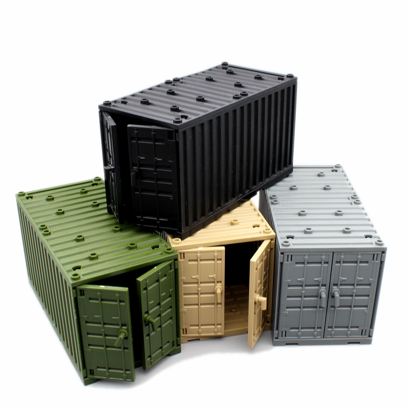 MOC Container Building Blocks Box Toys for Boys War Base Technical Bricks Creative DIY Juguete Bloques Brinquedos