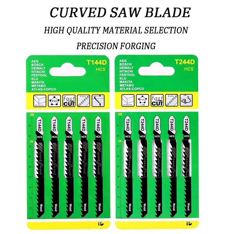 5Pcs High Quality Curved Saw Blades for Electric Saws Extended Length for Cutting Thick Wooden Boards in Woodworking Projects