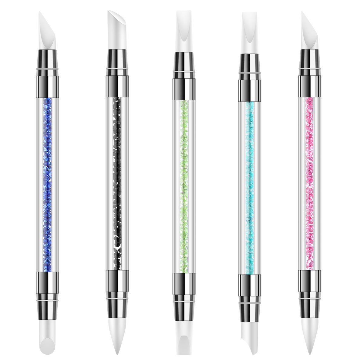 1/5Pcs Nail Art Sculpture Pen Dual Tipped Silicone Nail Tools Rhinestone Nail Art Silicone Brushes for Design Nail Carving pen gpt