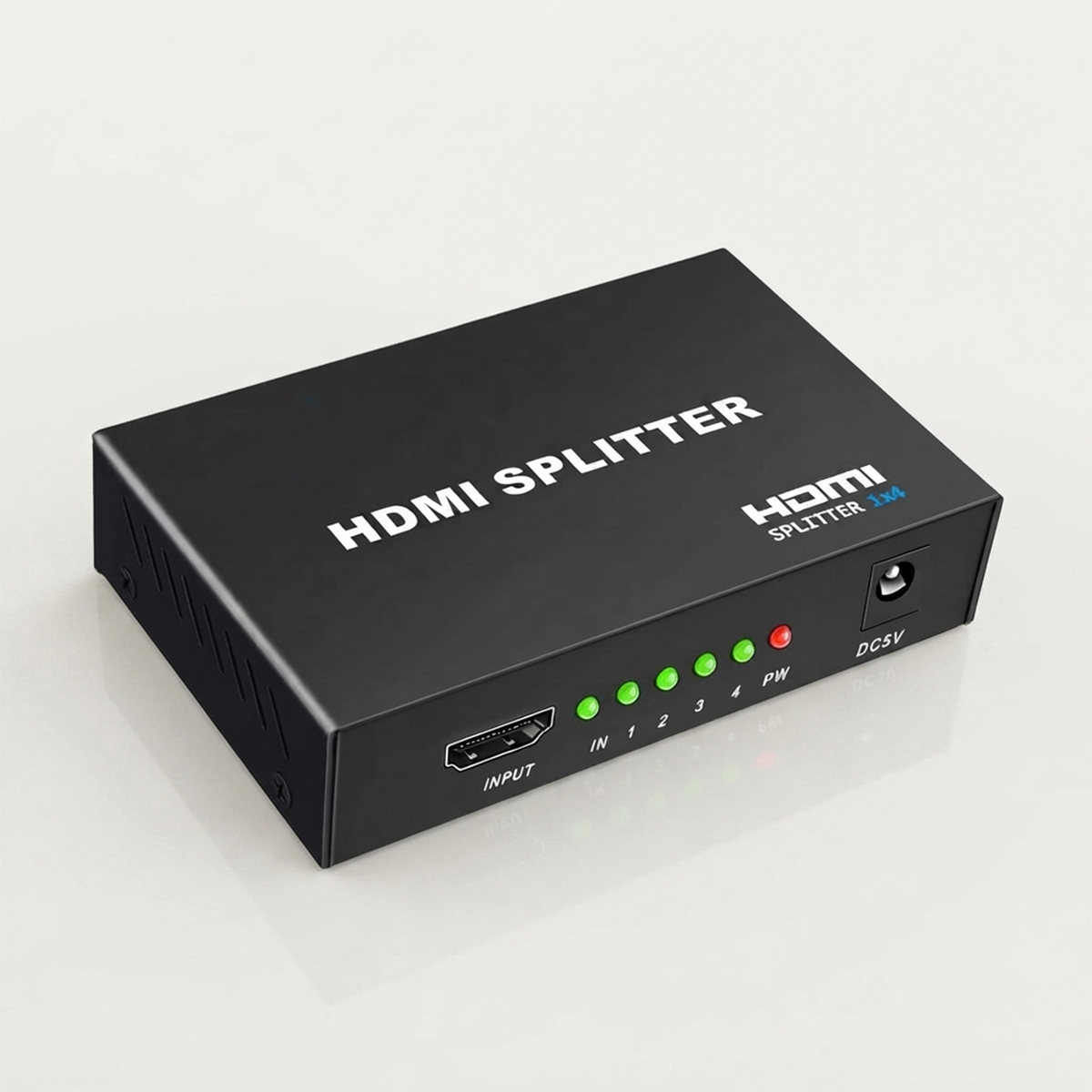 HDMI Full HD 1080P 3D Splitter 1x4 Port Video Distribution Box for Multi Screen Display Setup