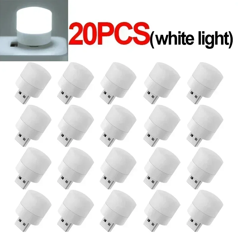 Mini USB Night Light Portable Home USB Night Lights Book Light LED Cool White Reading Lamps Bedside Table Bedroom For Room Lamp
