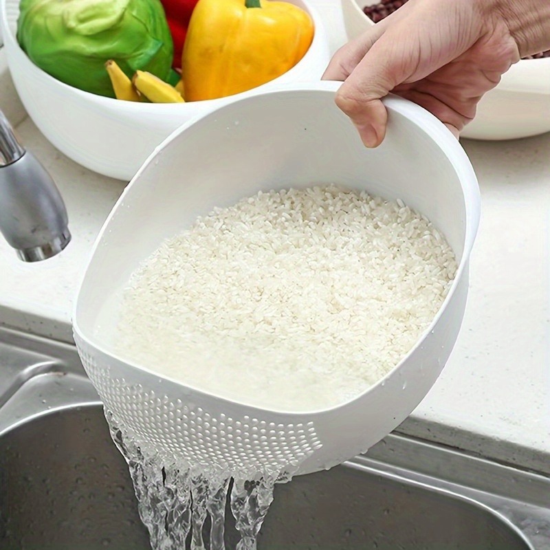 1PC Multifunctional Modern Drain Basket Fruits Vegetables Rice and Cereals Kitchen Storage Box and Storage Cabinet Kitchen Acces