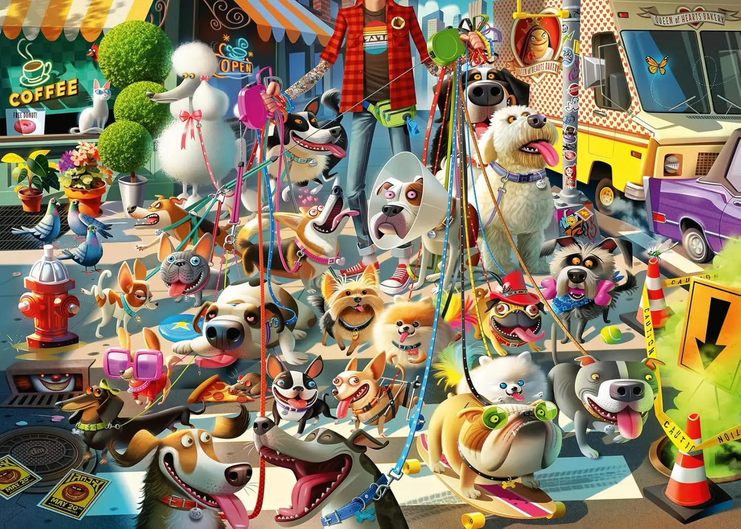 120/300/500/1000 Piece Walk Many Dog Art Wooden Jigsaw Puzzle for Adults Challenging Educational Puzzles Perfect Game Nights