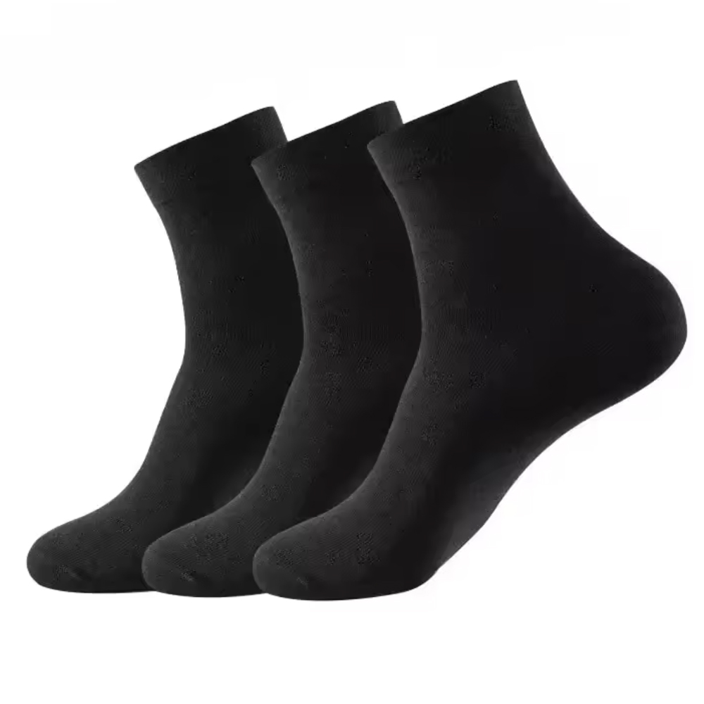 Black Men's Cotton Socks 3/6/12 Pairs Set Long Underwear for Business Feather Shoes Comfortable Breathable Men's Footwear