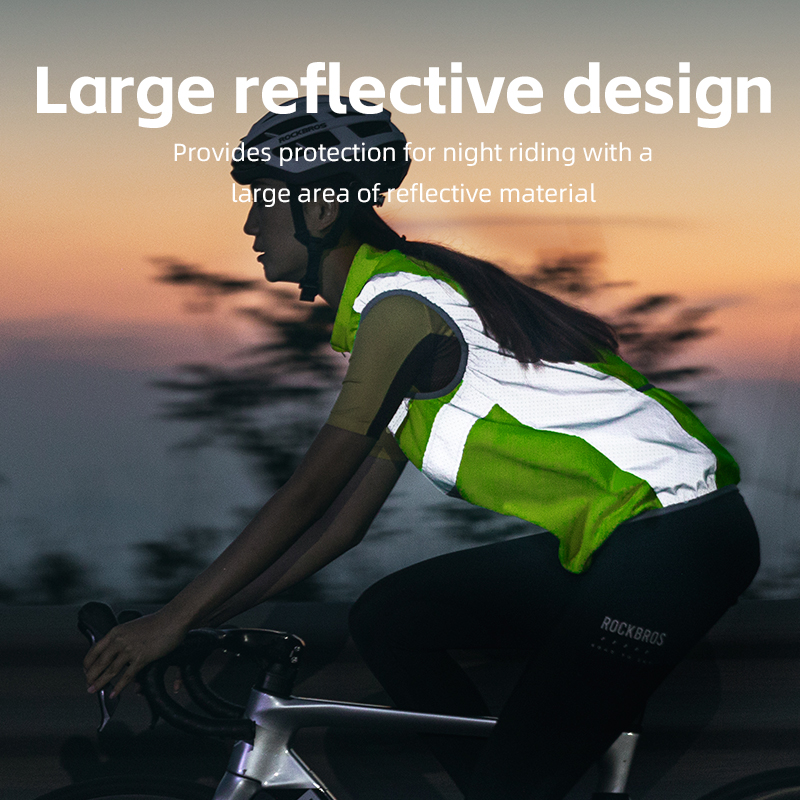 ROCKBROS Windproof Bicycle Vest Breathable Polyester Jacket Safety Sleeveless MTB Road Bike Jersey Cycling Equipment