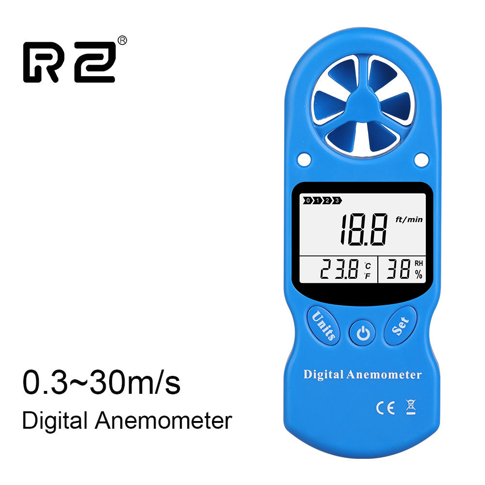 Mini Anemometer Digital Anemometer LCD Wind Speed Temperature Humidity Meter With Hygrometer Thermometer