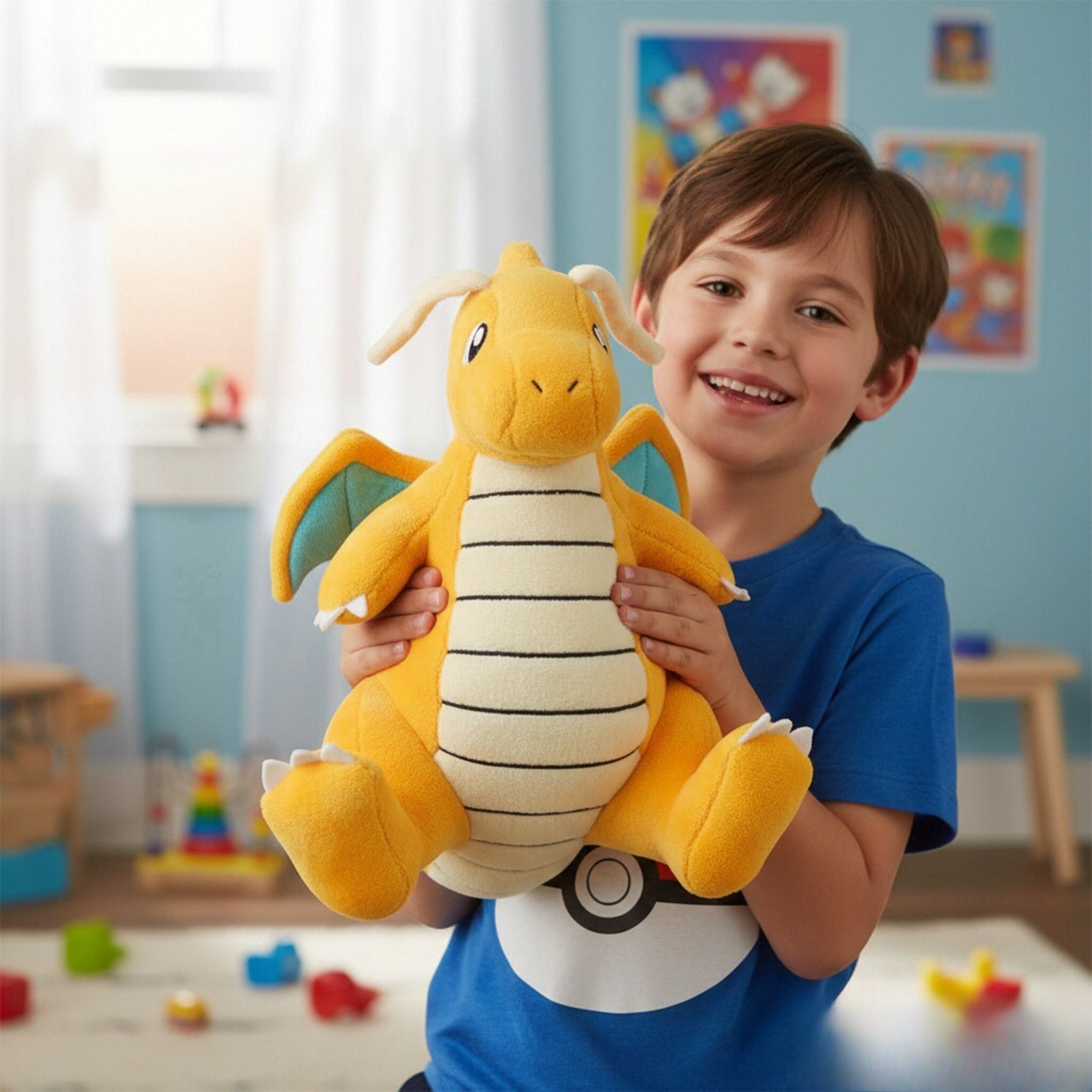 20-68cm Kawaii Pokemon Original Flash Dragonite Mini Dragon Dragonair Cartoon Soft Plush Doll Throw Pillow Child Birthday