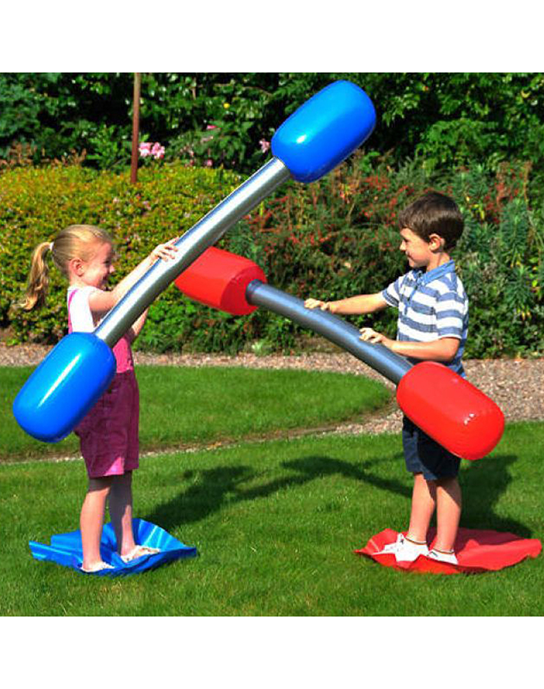 Inflatable Jousting Set Double Tube Battle Sticks Kids Interactive Pool Backyard Game Toys