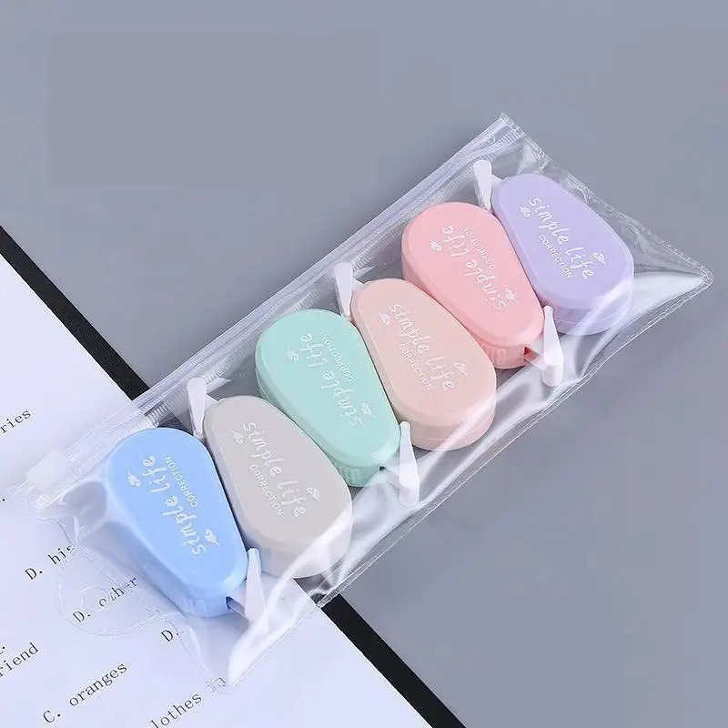 6PCS/Set Cute Mini Correction Tape Sets Morandi Color Correct for Students Back To School Stationery Office Supplies New