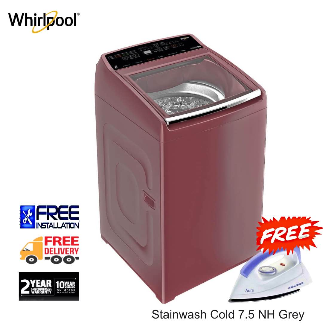 WhirlpooI 7.5 Kg Fully Automatic Top Load Washing Machine Stainwash Pro 7.5 Grey