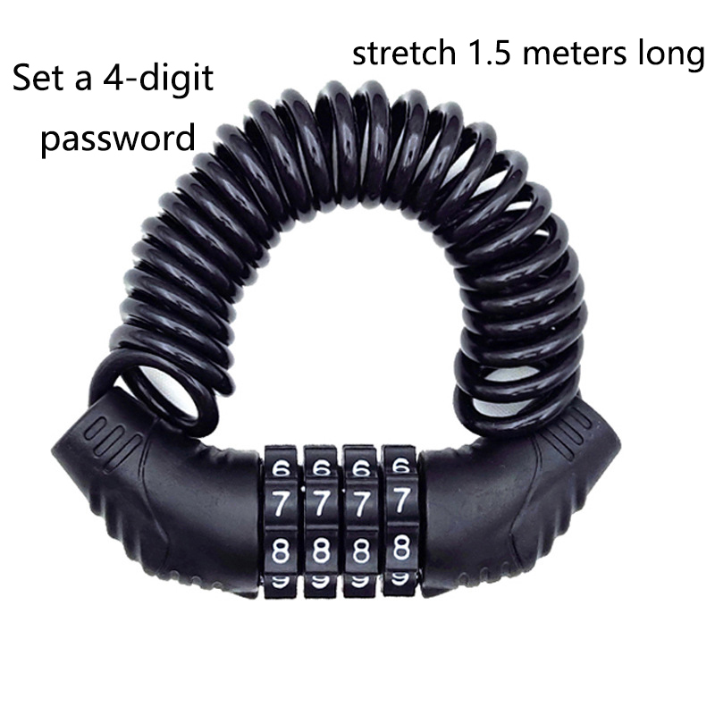 Universal 1 PCS Electric Cars Motorcycle Helmet Password Wire Lock Portable Anti-Theft MTB Road Bike Bicycle Security Lock