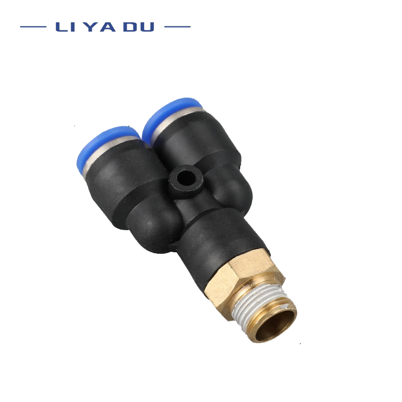 1/10 PX4/6/8/10/12-01/02/03/04 Y threaded three - way pneumatic joint Male Thread One Touch Push in Y Pneumatic Quick Fittings