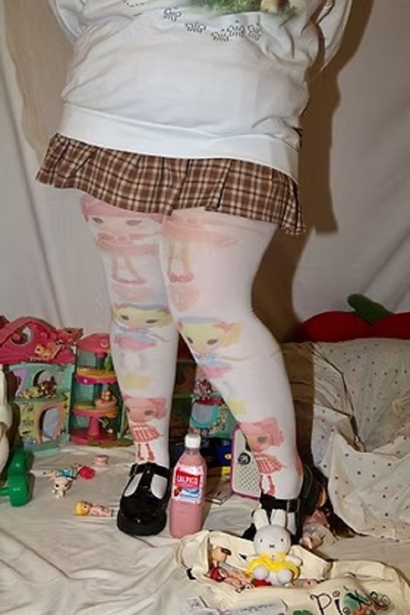 Y2000s Y2K style cute cartoon printed women's jumpsuit Japanese sweet Kawaii slim fit socks Lolita thigh high socks Emo Gilrs