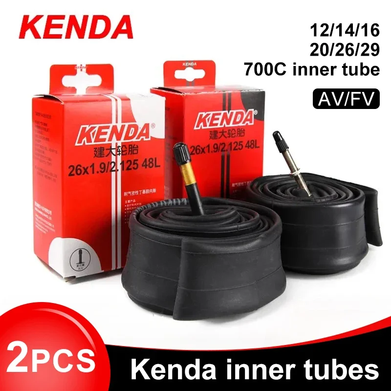 2pcs KENDA Inner Tube Bicycle 20/26/27.5/29/700c/23C MTB Road Bike Tube Inner Tyre Bicycle Parts Schrader Presta Butyl