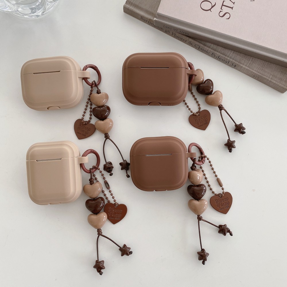 For Airpods 4 Case Solid Color Liquid Silicone Soft Earphone Protective Cover for Airpod Pro 2 1 3 Cases Love Charm Pendant New pen gpt