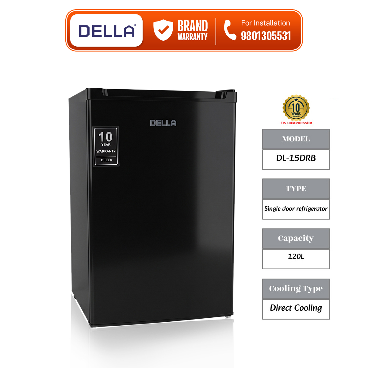 Della 120 Ltrs Mini Refrigerator (DL-15DR)