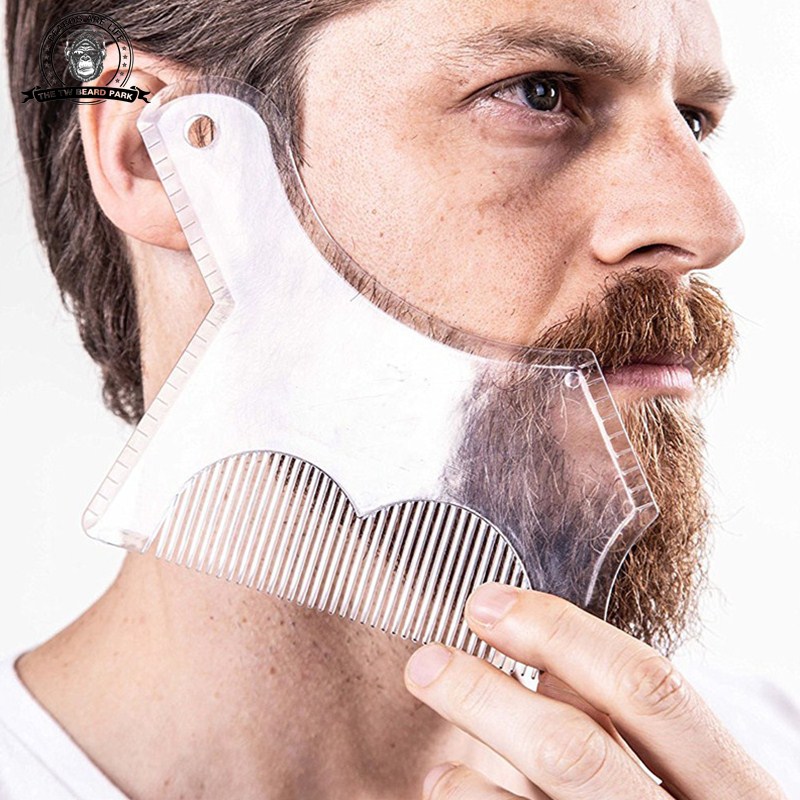 1pcs All-In-One Creative New Innovative Design Beard Shaping Tool Trimming Shaper Inbuilt Comb for Men's Beard Shaving Tool