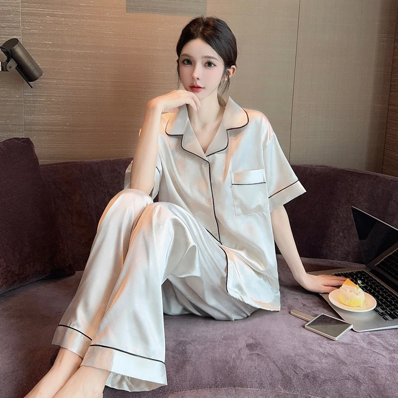 French Romantic Aesthetics White Butterfly Women Pajamas Elegant Jacquard Lazy Style Home Lounges 2024 New Autumn Y2k Sleepwear