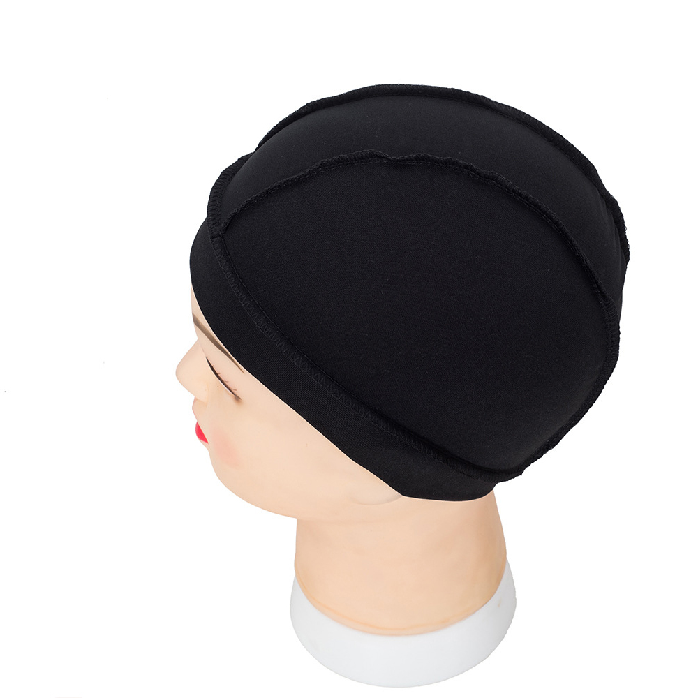 Black Spandex Dome Wig Cap Weaving Net Hair Net Cap for Making Small Medium Large Sizes Available