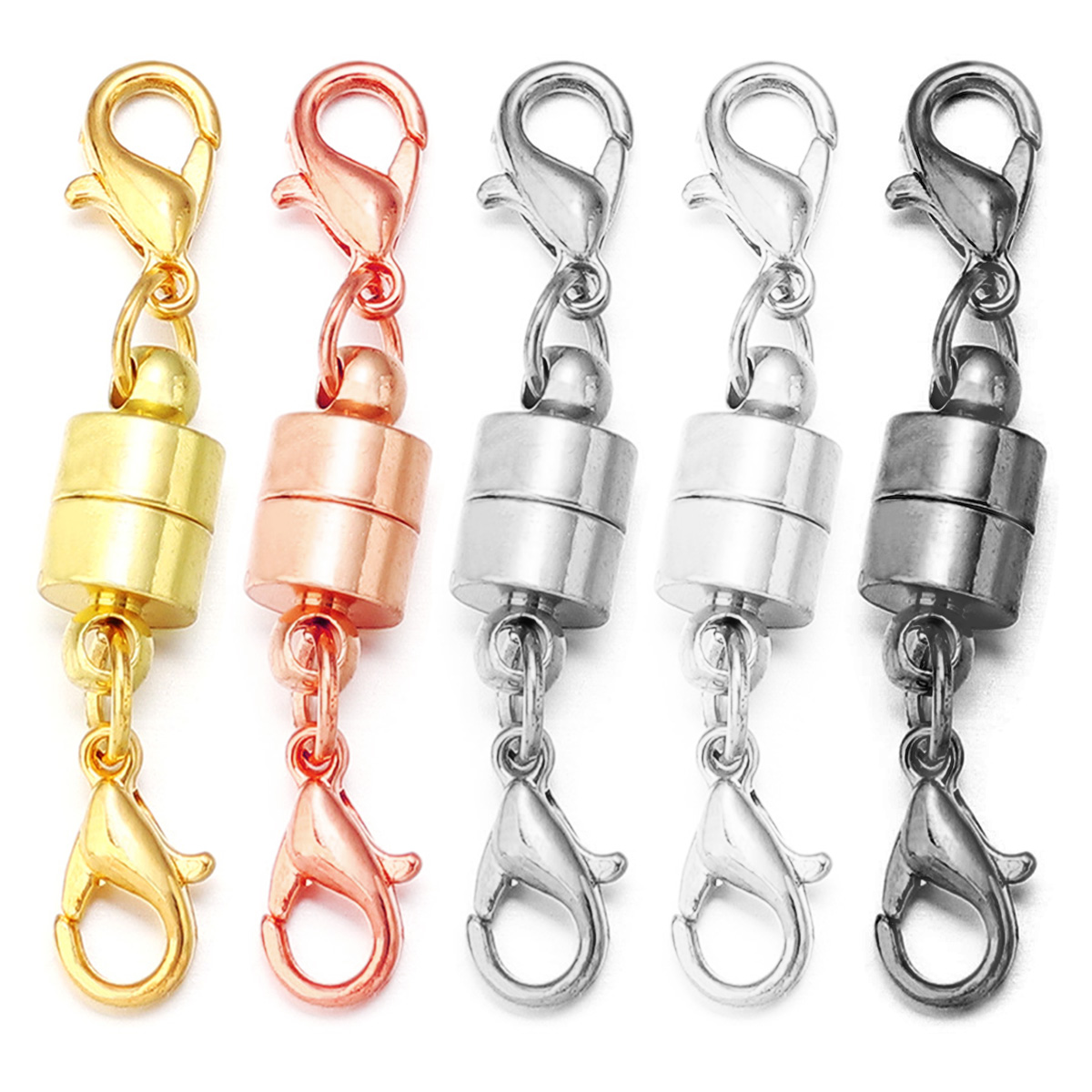 5 Pairs Copper Magnet Connector Clasp End Connector Round Magnetic Charms For Making Jewelry Clasps Couple