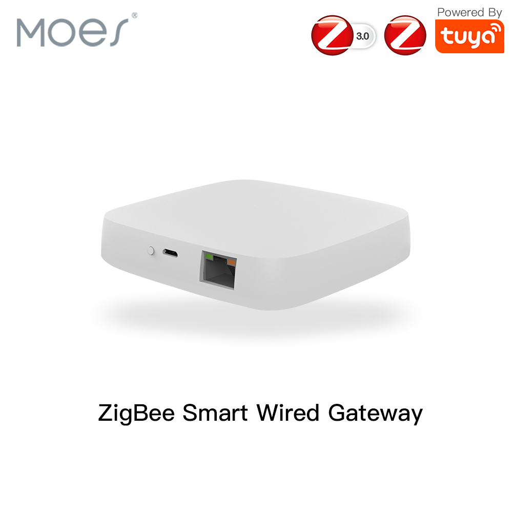 MOES Tuya ZigBee Wired Gateway Smart Hub Wired Remote Controller Mesh Smart Life APP Work With Alexa Home