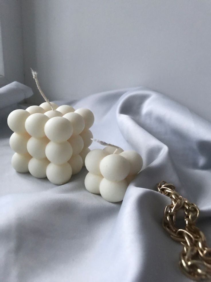 2 Bubble Candle Combo Set Soy Wax Handmade Large and Small Decorative Candles