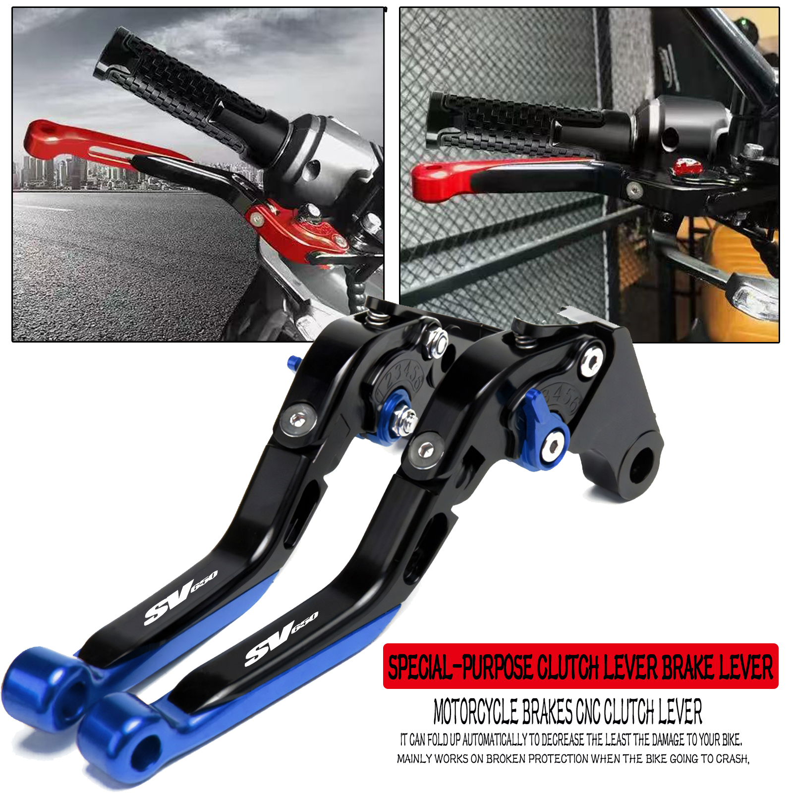 For SV650/X SV 650 2016-2022 2021 2019 Motorcycle Adjustable CNC Aluminum Alloy Folding Extendable Brake Clutch Lever