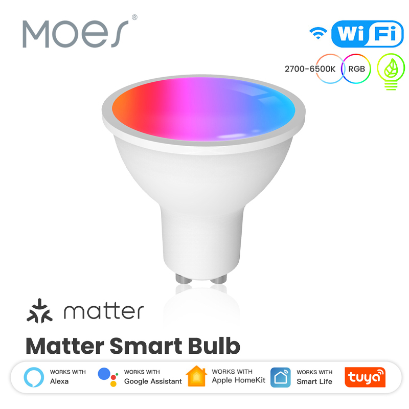 MOES Tuya Zigbee Smart Candle Bulb E14 LED Light Lamp 5W RGBCCT 2200-6500K Dimmable Alexa Home Voice Control