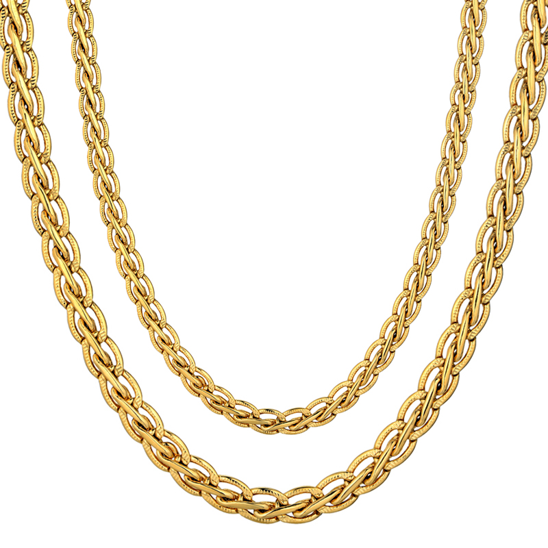 4mm Small Foxtail Chain Necklace Wholesale Gold Silver Plated Link Necklace For Men Women Stainless Steel Fashion Jewelry Gift
