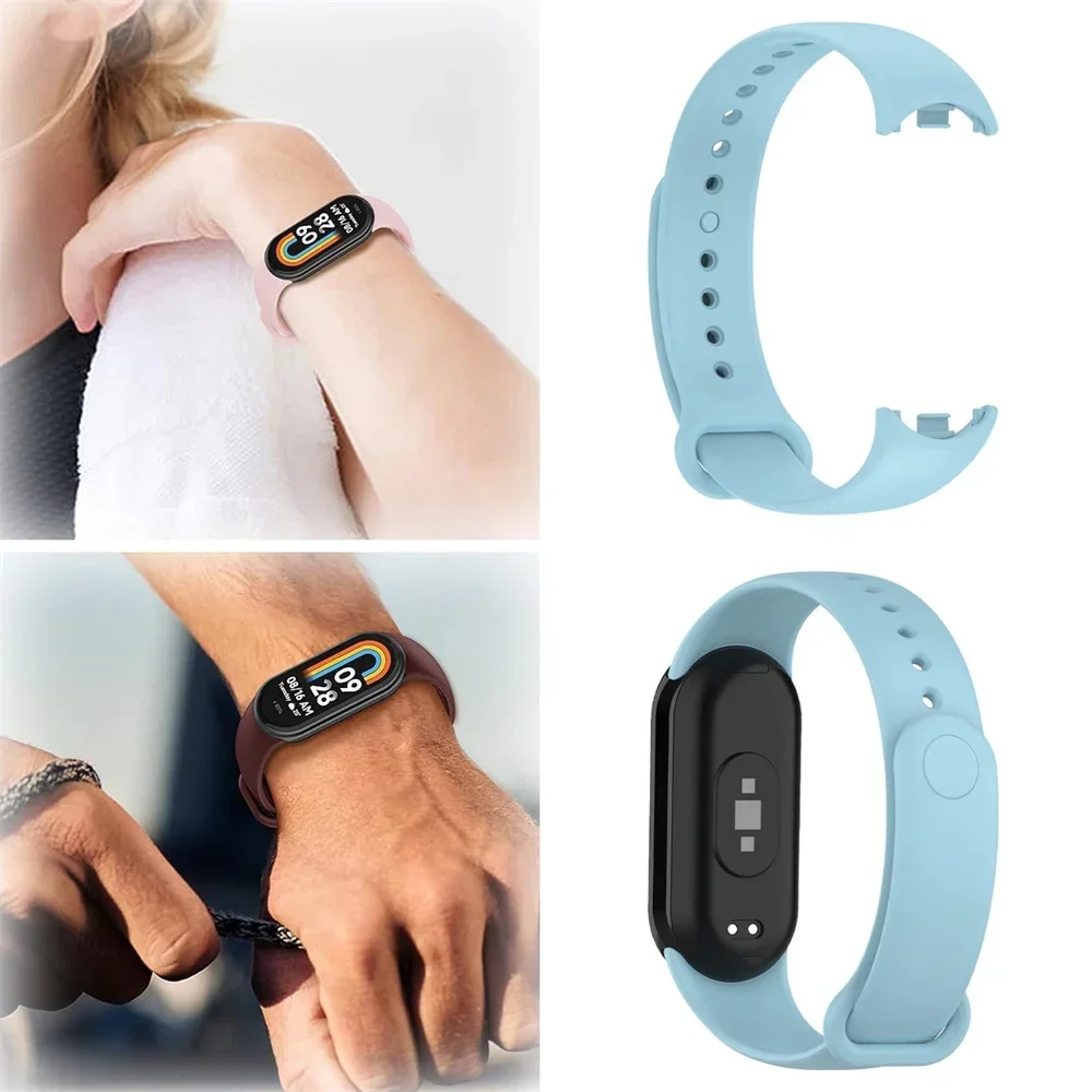 Soft Silicone Strap for Mi Band 10 Sports Smart Bracelet Wristband Mi Band 8 9 NFC Replacement New Band Accessories Belt