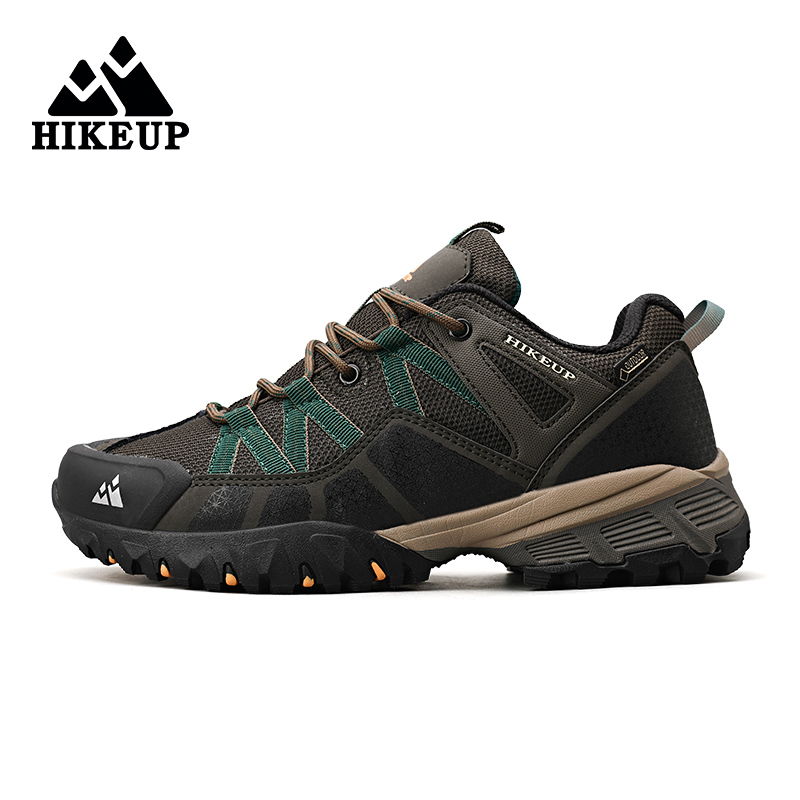 HIKEUP Men Shoes Breathable Splasroof Outdoor Hiking Shoes Mountain Climbing Sport Men Hunting Trekking Sneaker