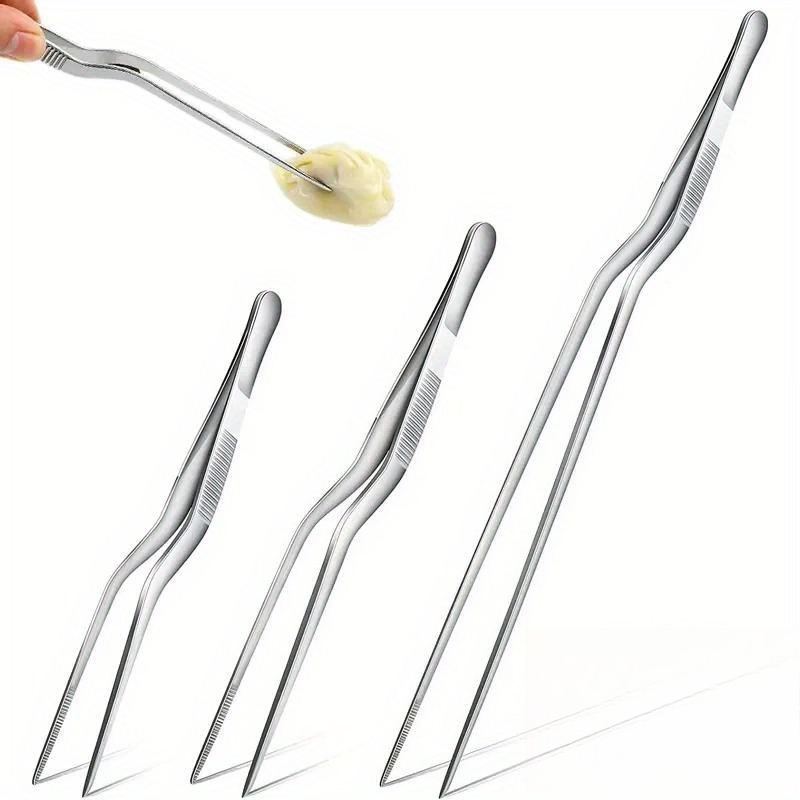 1Pc Stainless Steel Kitchen Tweezer BBQ Food Tweezer Clip For Picnic Barbecue Cooking Kitchen Tools
