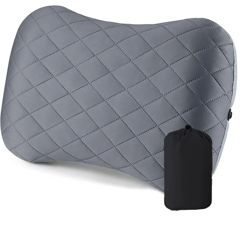 Ultralight Inflatable Camping Travel Pillow with Soft Washable Cover - Ergonomic Inflating Pillows for Neck & Lumbar Support