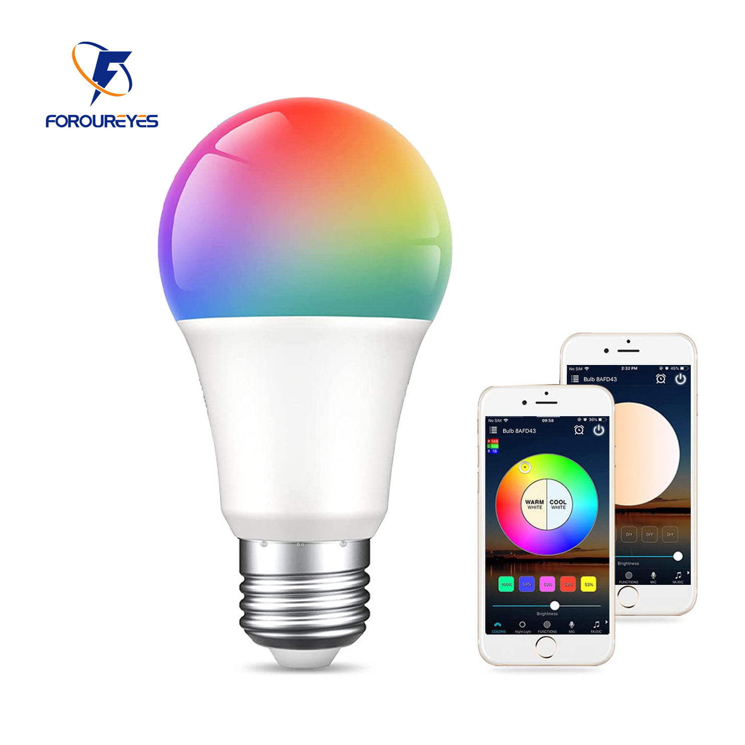 15W Smart Bulb E27 RGB A70 Dimmable Tuya Bluetooth-compatible APP Controller RGBW Light Led Lamp Ampoule For Home Lighting