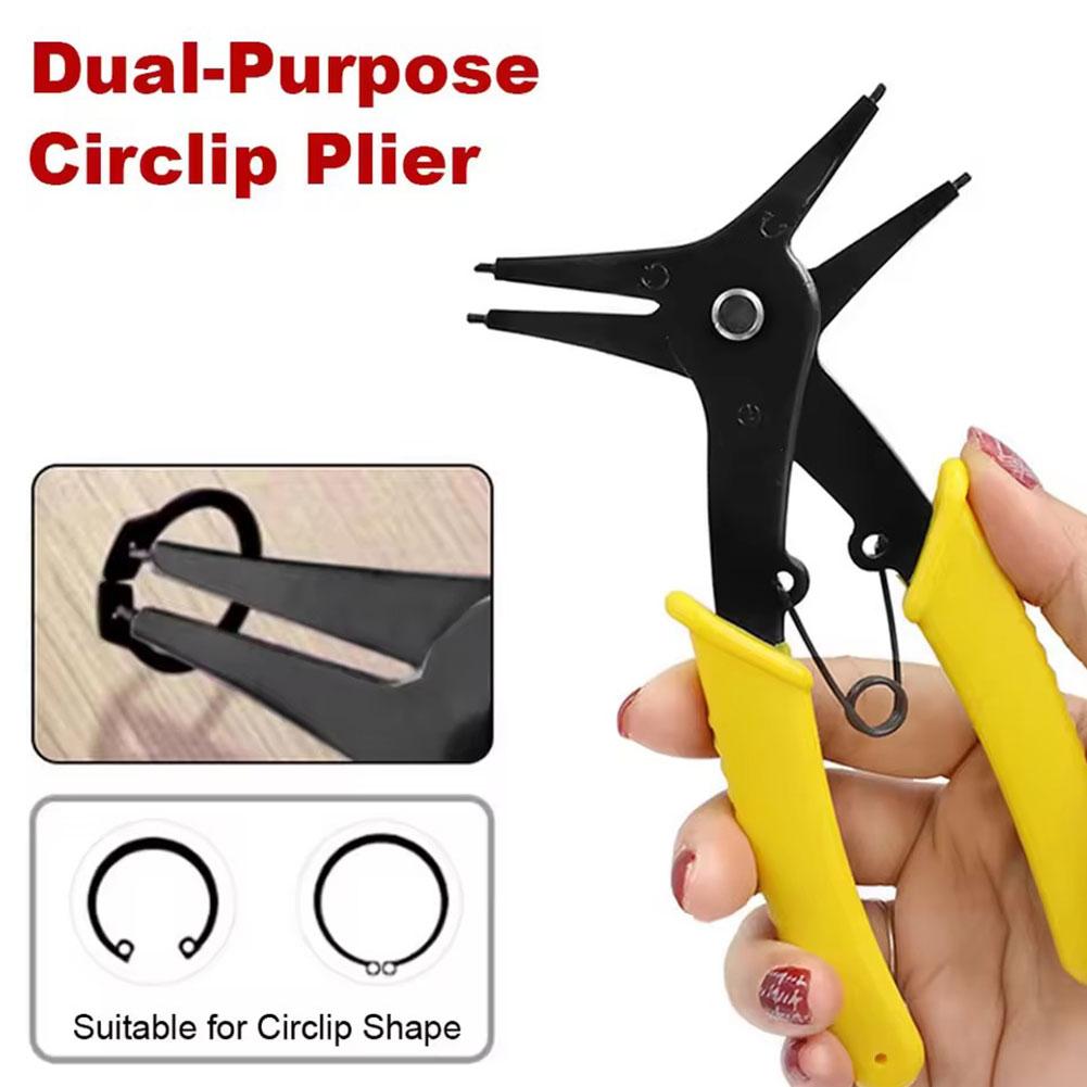 Circlip Pliers 2 in 1 Internal and External Dual Purpose Pliers External Spring Pliers Large Retaining Ring Removal Tool