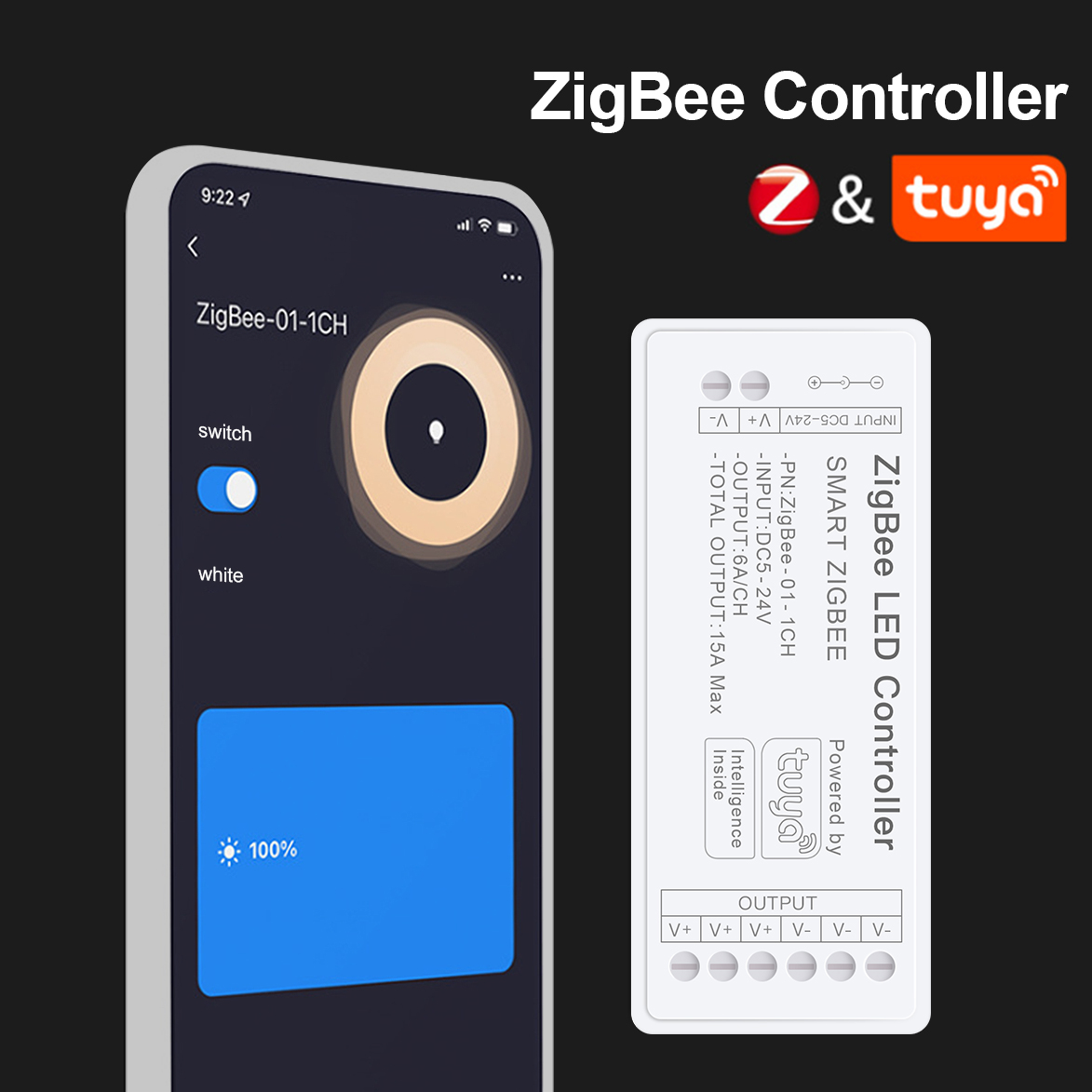 5V-24V Zigbee LED Strip Controller For RGB RGBW CCT RGBCCT Work With Zigbee Gateway Alexa Home TUYA APP Voice Control