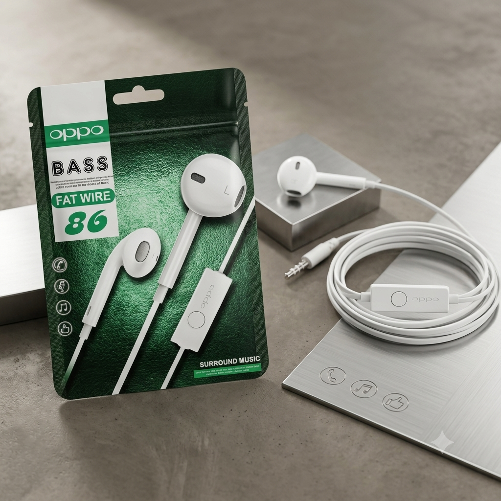 oppo White Earphones With Mic And Handsfree