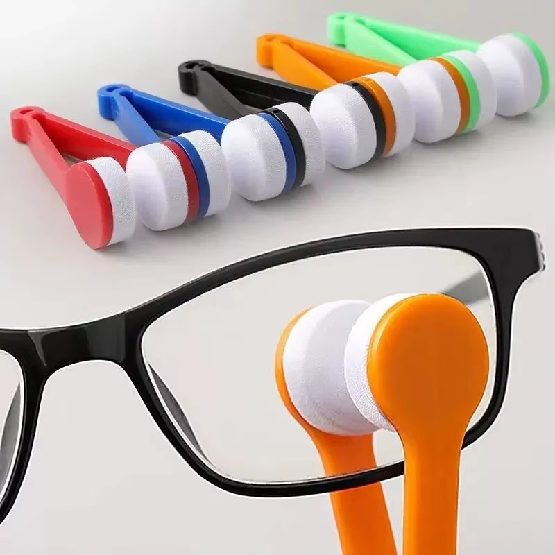 Portable Glasses Cleaning Wiping Clip Double Sided Glasses Cleaning Cloth Will Not Damage The lenses Cleaning Travel Tools