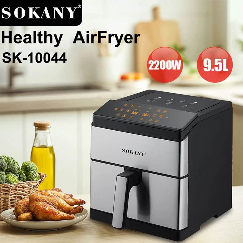 Sokany Digital Air Fryer 9.5 Litre Large Capacity With Grill Skewers Up And Down Uniform Heating Technology
