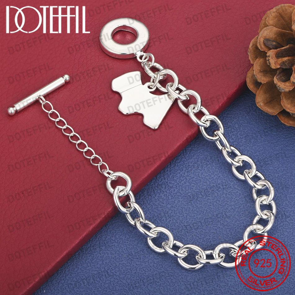 925 Sterling Silver 8-inch Cute Puppy Bracelet for Women, Fashionable Wedding Accessory, Party