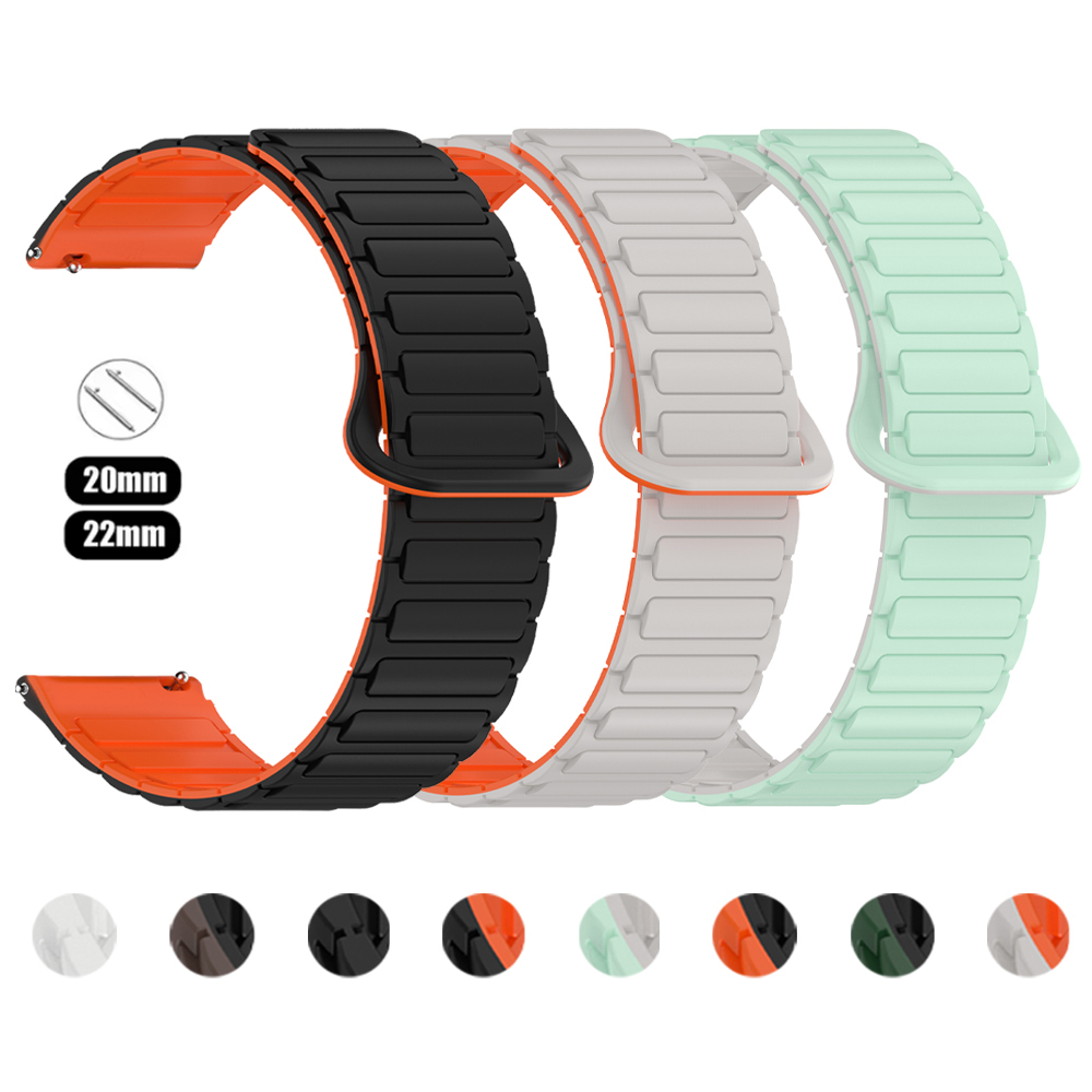 20mm/22mm Magnetic Band For Amazfit Active/BALANCE 2 Replace Bracelet AMAZFIT BIP6 5 UNITY GTR4 3 2E GTS 4 mini 3 Silicone Strap
